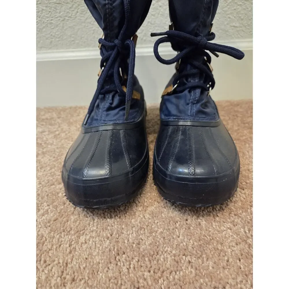 Vintage Sorel Snow Lion Mid-Calf Navy Blue Winter Snow Boots Women's US Size 8